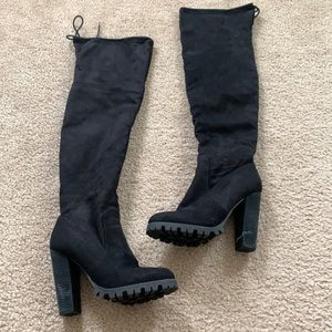 Black over the knee boots